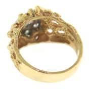 Gent's Yellow Gold Nugget 1cts Diamond Cluster Ring