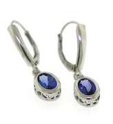 Favorite White Gold Oval Tanzanite Dangle Earrings