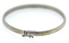 Simple 14kt White Gold Omega Bracelet