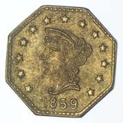 1859 Liberty Head California Territorial Gold Octagonal