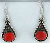 Silver and Natural Stone Earrings