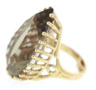 Dynamic Yellow Gold Smokey Quartz Cocktail Ring