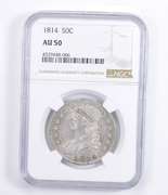 AU50 1814 Capped Bust Half Dollar - Graded NGC