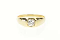 10K Yellow Gold Round Classic Solitaire Men's Wedding Ring