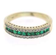 Fabulous Square Cut Emerald and Diamond Band