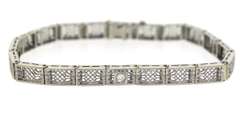 Gorgeous White Gold Diamond Filigree Bracelet