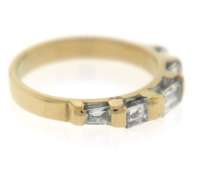 Nice 14kt Yellow Gold Bar Channel Baguette Band Ring