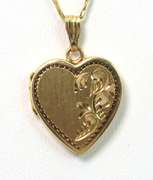 Precious Etched Locket Necklace in 14KT Yellow Gold