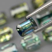 Unheated! 3.27ct emerald cut Australian Sapphire set