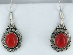 Silver and Natural Stone Earrings