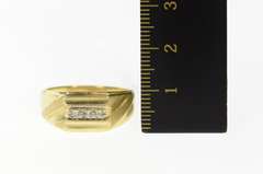10K Yellow Gold Men's Squared Diamond Graduated Wedding Ring