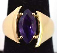 Bold Amethyst Ring in 14KT Yellow Gold