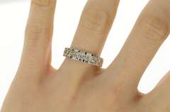 18K White Gold 1.65 Ctw Princess Diamond Wedding Band Ring