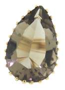 Dynamic Yellow Gold Smokey Quartz Cocktail Ring