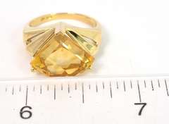 Striking Free-Form Citrine Ring in 14KT Yellow Gold
