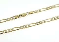 Fancy Italian Gold Figaro Chain Necklace
