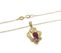 Favorite Ruby and Diamond Deco Style Necklace on 18kt