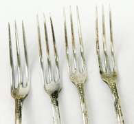 4 Nickel Silver Strawberry Forks
