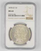 MS64 1878-CC Morgan Silver Dollar - Graded NGC