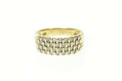 10K Yellow Gold 1.00 Ctw Squared Diamond Statement Band Ring