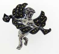 Sterling Silver Judith Jack Marcasite Angel Pin