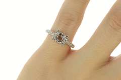 18K White Gold 0.43 Ctw Diamond 7.25mm Engagement Setting Ring