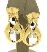 Powerful 18kt Bow and Oval Drop Earrings
