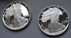 2 1995 Silver Proof Eagles With Box & Paper