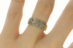 10K Yellow Gold 1.00 Ctw Squared Diamond Statement Band Ring
