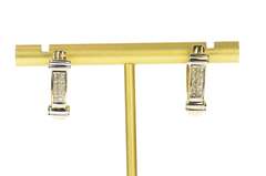 14K Yellow Gold 0.60 Ctw Princess Diamond Oval Hoop Earrings