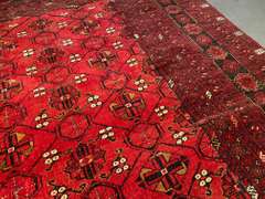 EXQUISITE VINTAGE AFGHAN RUG 5'.2"X6'.6"
