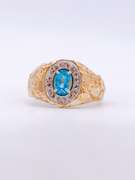 14kt Gold Blue Topaz Nugget Ring
