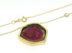 Outstanding 18kt Watermoon Tourmaline Necklace