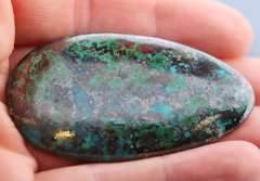 Striking 94.46ct Chrysocolla and Malachite cabochon