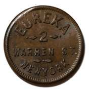 W S Brown 1863 NY Civil War Store card Cracked Die