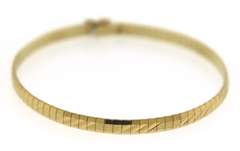Nice Diamond Cut Omega Yellow Gold Bracelet