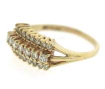 Stunning 14kt Yellow Gold 3-Row Diamond Band