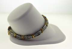 Sterling Silver Crossover Crystal Bracelet