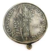 Heavy Pewter 3 Inch 1916 Oversized Dime