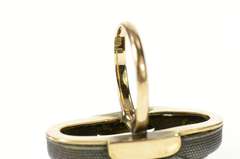 10K Yellow Gold Quail Cattail Scene Oval Domed Statement Ring