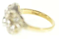 14K Yellow Gold Art Deco 0.88 Ctw Ornate Diamond Statement Ring