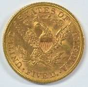Fresh BU 1882 US $5 Liberty Gold Piece. Full strike