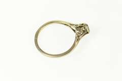 10K White Gold Art Deco 1.5mm Filigree Engagement Setting Ring