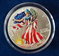 1999 Colorized American Silver Eagle in Capsule with Gift Box