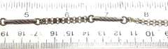 Sterling Silver Double Rolo Chain With Brushed Tube Stations Chain