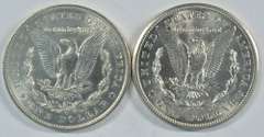 Lustrous BU 1904-O and 1921-S Morgan Silver Dollars