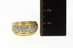 14K Yellow Gold 0.60 Ctw Diamond Pave Graduated Band Ring