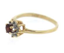 Amazing Yellow Gold Garnet and Diamond Ring