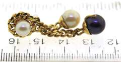 Handsome Yellow Gold Black and White Pearl Earrings