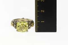 Sterling Silver Cushion Peridot Barbara Bixby Floral Statement Ring